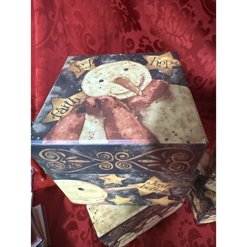BOB'S BOXES~  Snowman  Set of 4 Nesting Boxes all with Lids~ Decorative~ Storage